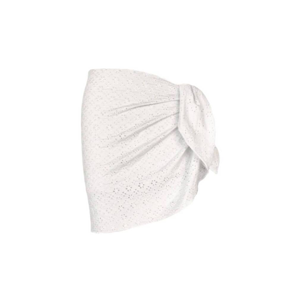 NEW SOAH women's eyelet lucy cover up pareo in white